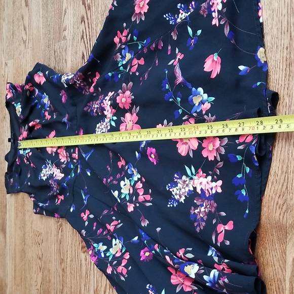 (0) Express Floral Fit & Flare Dress Keyhole Chest Cutout Summer Beach Vacation - Picture 5 of 8